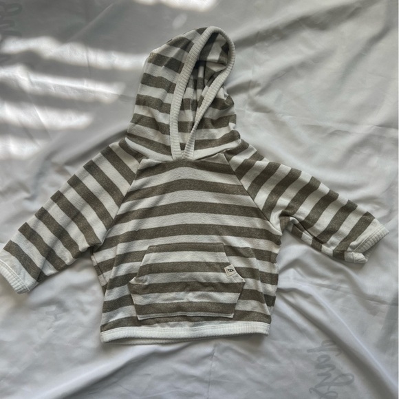 Easy Peasy Cozy Green Striped Hoodie and Pants Set Size 6-9 Months - Picture 3 of 16